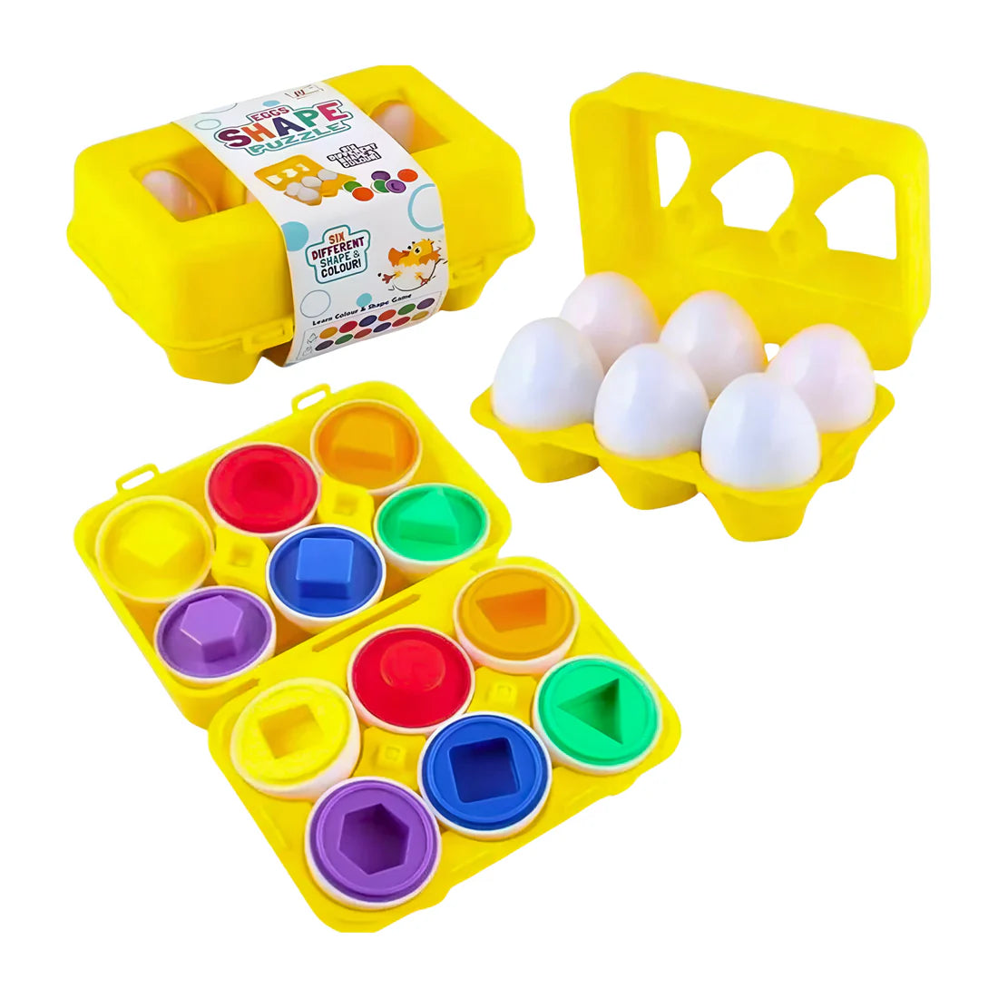 Bandeja 6 Huevos de encaje, formas y colores